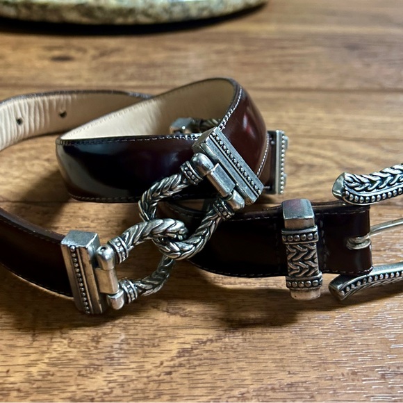 Brighton • 1996 • Medium • Brown Leather • Silver Metal Chain • Western • Belt - Picture 13 of 16